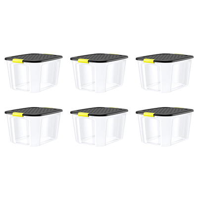 Tough Box 17 Gallon Black Storage Tote with Yellow Lid