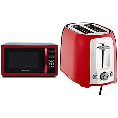 Farberware Classic FMO11AHTBKN 1.1 Cu. Ft. 1000-Watt Microwave Oven with  LED Lighting, Metallic Red & BLACK+DECKER 2-Slice Toaster, Red, TR1278RM -  Yahoo Shopping