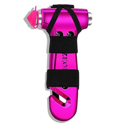 Resqme The Original Emergency Keychain Car Escape Tool, 2-in-1 Seatbelt  Cutter and Window Breaker, Compact Emergency Hammer, Pink