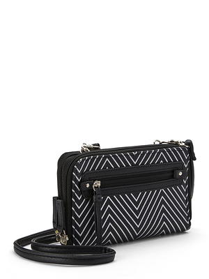 Levenger Lexi Triple-Zip Crossbody Traveler