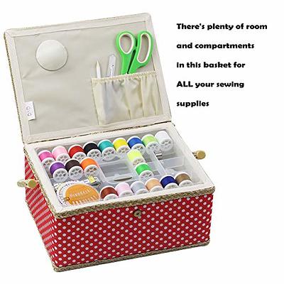 Large Sewing Box with Kit Accessories Sewing Basket Organizer with