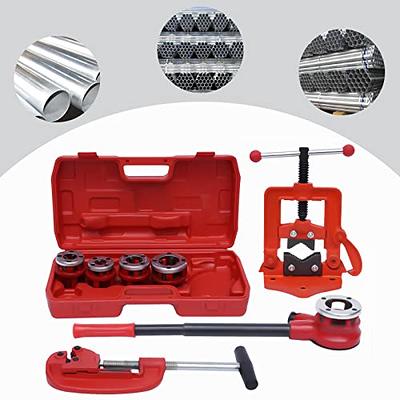 ZAWAYINE Handheld Pipe Threader Ratchet Kit W 5 Stock Dies Set