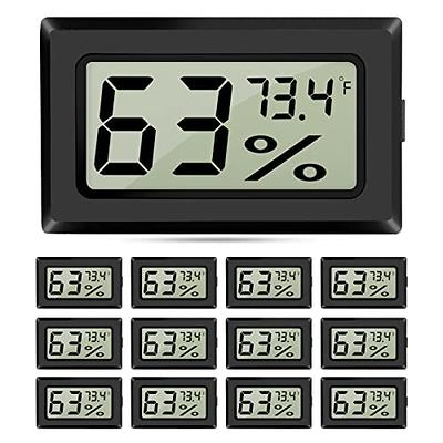 Mini Hygrometer Thermometer Fahrenheit, Celsius Meter Digital LCD Monitor  Indoor Room Round Humidity Temperature Gauge for Humidors, Home Greenhouse,  Babyroom, Reptile Incubator