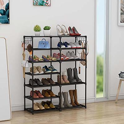 24 Pockets - Simplehouseware Crystal Clear Over The Door Hanging Shoe Organizer, Brown, Gray / 24 Clear Pockets