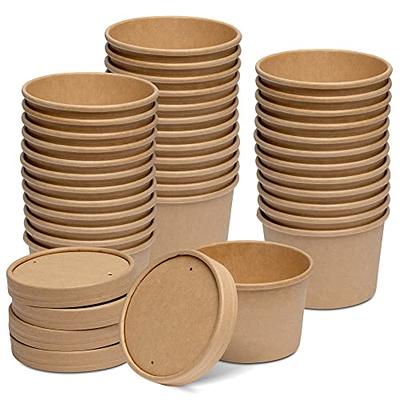 Comfy Package [25 Sets] 8 oz. Paper Food Containers With Vented