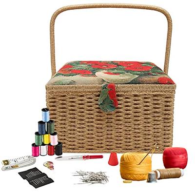  Medium Sewing Basket Organizer with Complete Sewing