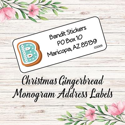 32 Monogram Theme Clear Glossy Adhesive Personalized Labels for