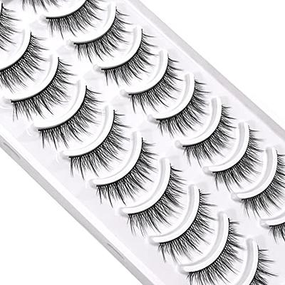 SEMATA 15MM Manga Lashes Faux Mink Lashes Wispy False Lashes Natural Look  Korean Anime Eyelashes Look Like Individual Lashes with Clear Band 10 Pairs  - Yahoo Shopping