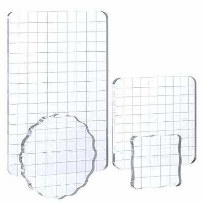 Whaline Large Acrylic Stamp Block Clear Stamping Tools Set with Grid Lines  for Art Crafts Scrapbooking, 4 Pack - Yahoo Shopping
