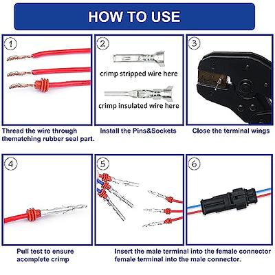 TS-W01 wire connector seals loading wire stripping and crimping