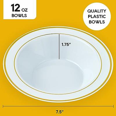 Bokon Round Plastic Bowls, 23 oz Disposable Plastic Bowls Disposable  Serving Bowls Plastic Party Bowls Snack Bowls for Parties Wedding Picnics