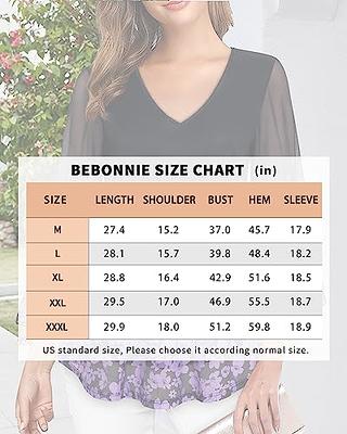 Bebonnie Womens Tops Dressy Casual,Ladies 3/4 Long Sleeve Fall Tunic Tops  for Leggings Peasant Office Work Clothes Business Casual Dressy Shirts Mesh  Elegant Floral Peasant Top Berry Red M at  Women's