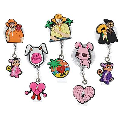 Pabucle 5PCS Bad Bunny Retractable Badge Reel Holder,ID Card Badge Reel  Holder for Kids,Nurses,Name Badge Holders with Clip for Offices - Yahoo  Shopping