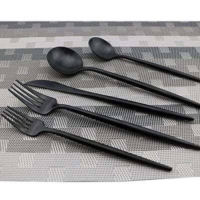 Black Silverware Set,10-piece Stainless Steel Flatware Cutlery Set