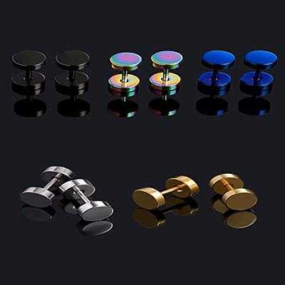 316L Surgical Steel Mens Earring Flatback Screw Stud Earrings  Hypoallergenic Titanium Ear Piercing Studs for Women (B-5 pair-9mm) - Yahoo  Shopping