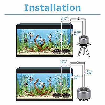 AQQA Air Pump Aquarium Silent Aquarium Aerator Pump 2 Outlets Fish