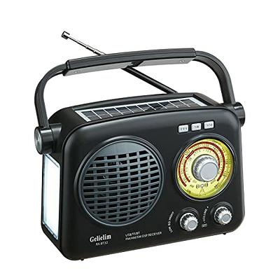 Portable Shortwave Retro Radio, AM FM Retro Radio, with Bluetooth Speaker,  Best Reception, Rechargeable Battery, Torch, AUX TF USB Stick, Great for