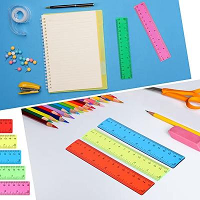 Mr Pen- Rulers, 6 inch Rulers, 6 Pack, Assorted Colors Clear Ruler, Rulers for School, Ruler with Inches and Centimeters, Rulers for Kids, Plastic