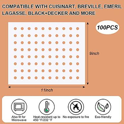 100PCS Air Fryer Parchment Paper, Perforated Square Air Fryer Liners for  Cuisinart, Breville, Black and Decker Air Fryer, 11 x 9 inch 