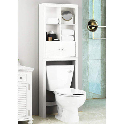 Spirich Over The Toilet Storage Cabinet, Bathroom Shelf Over Toilet,  Bathroom Storage Cabinet Organizer, White