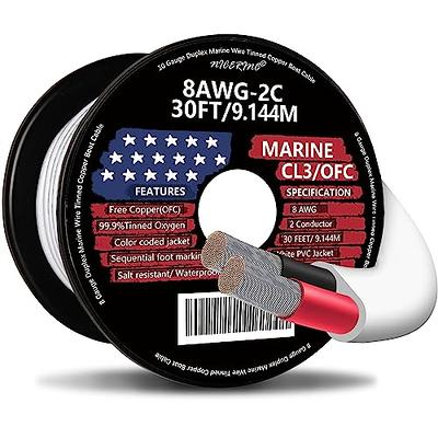 Kimbluth 10 Gauge Marine Wire 50FT Red + 50FT Black Tinned Copper