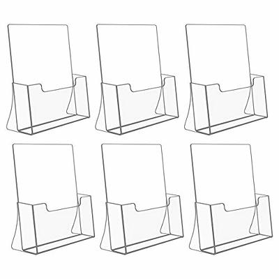 Boloyo Acrylic Book Stand with Ledge,4PC 4 Inch Clear Acrylic Display Easel  Transparent Display Stand Holder Tablet Holder for Displaying