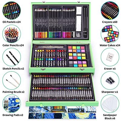 Caliart Drawing Supplies, Art Set Sketching Kit with 100 Sheets 3-Color  Sketch Book, Graphite Colored Charcoal Watercolor & Metallic Pencils, Gifts