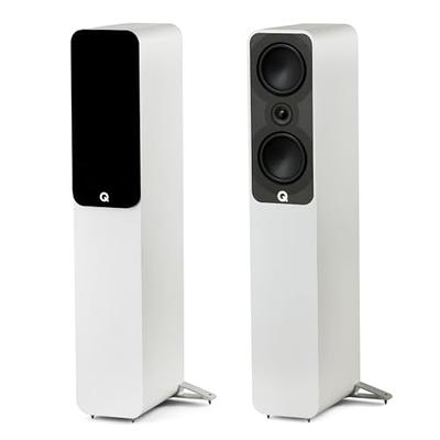 white surround sound speakers