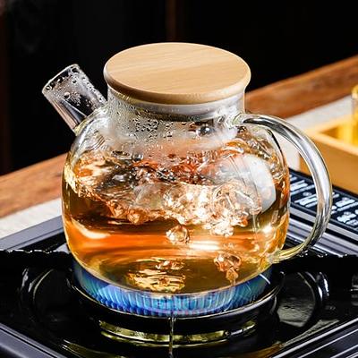 PARACITY Glass Teapot Stovetop 40 OZ/1200ml, Borosilicate Clear
