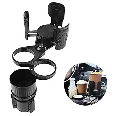 IRYNA Dual Cup Holder Expander Adapter for Car,2 in 1 Upgraded Automotive Cup  Holder Extender Expandable Drink Holder with 360° Rotating Adjustable Base  to Hold Most Water Bottles Drink KFC Coffee Cup 