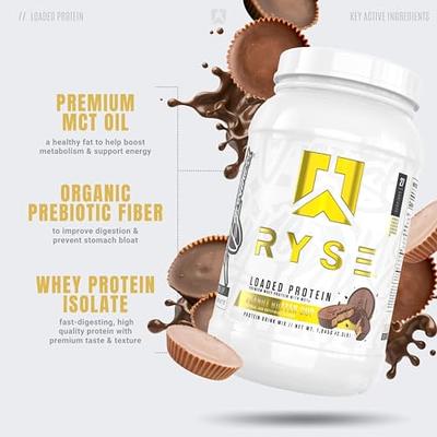 Ryse Loaded Protein Powder, 25g Whey Protein Isolate & Concentrate, with  Prebiotic Fiber & MCTs, Low Carbs & Low Sugar