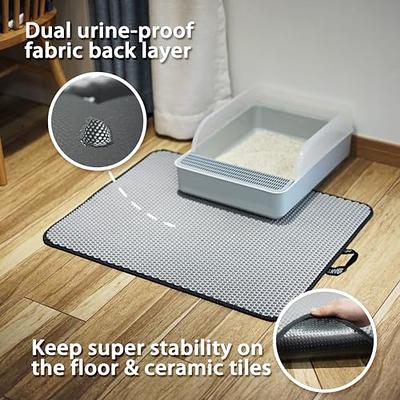 PETKARAY Cat Litter Mat, Litter Box Mat with Hidden Handle, Upgraded  Anti-Slip Back Layer, Large Scatter Control and Urine-Proof Litter Trapping  Mat for Kitty - Yahoo Shopping