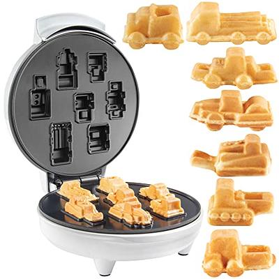 Construction Trucks Mini Waffle Maker - Make 7 Different Vehicle Shaped  Pancakes Featuring a Bulldozer Forklift 