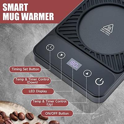 Coffee Warmer for Desk - Electric Mug Warmer, Coffee Mug Warmer with Timer,  6 Temp Mug Warmer, LED Display Smart Coffee Cup Warmer, Mug Heater for