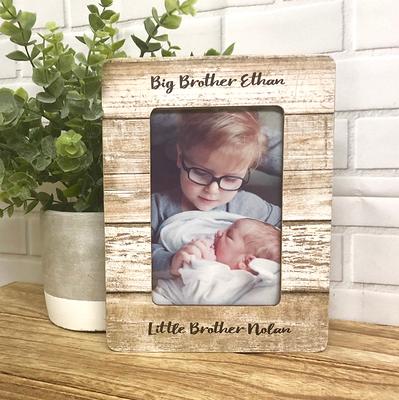 Yaya Cafe Birthday Gifts for Brother, Photo Frame for Table Brother Word  Art Engraved Wooden