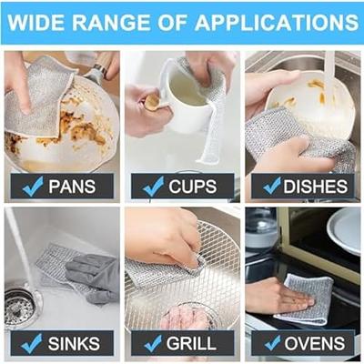 5PCS Multifunctional Wire Dishwashing Rag, Wire Dishcloth, Multipurpose  Wire Dishwashing Rags for Wet and Dry, Scrubs & Cleans for Dishes,  Counters, Sinks, Stove Tops - Yahoo Shopping
