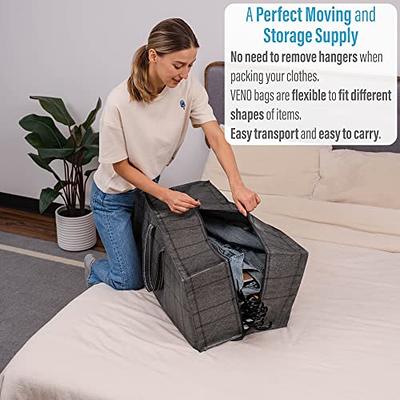 12 Pack Heavy Duty Extra Large Moving Bags with Backpack Straps & Large  Vacuum Storage Bags Moving Supply Combo, Moving Totes with Handles &  Zippers