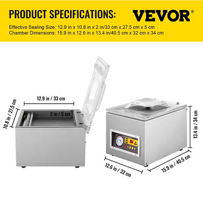 VEVOR Silver Continuous Food Vacuum Sealer Machine with Printing