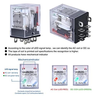 Electromagnetic Relay, 8-pin DPDT, 12V/24V/110V/220V