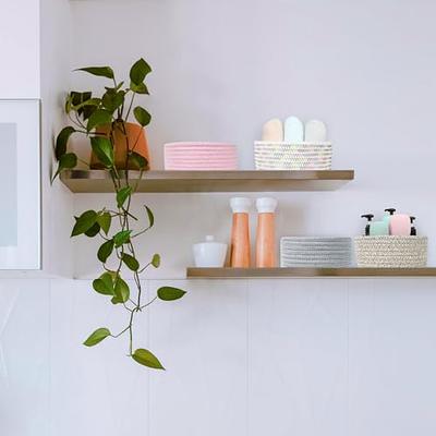 Wall Hanging Storage Baskets Small Cotton Rope Woven Closet Storage Bins  Shelf Basket Organizer for Plants, Towels ,Toys