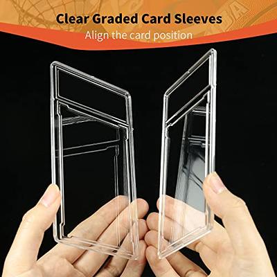 60 Pieces Baseball Card Holder with Label Positon Clear Graded Card Sleeves  Acrylic Trading Card Protectors