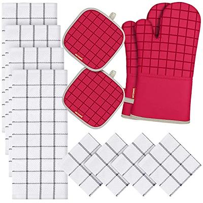 2pcs Stove Oven Gloves Set Kitchen Potholders Pad Mitts Heat