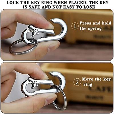 8 Pack Key Clip Key Ring - Carabiner Metal Keychain Clip - Key