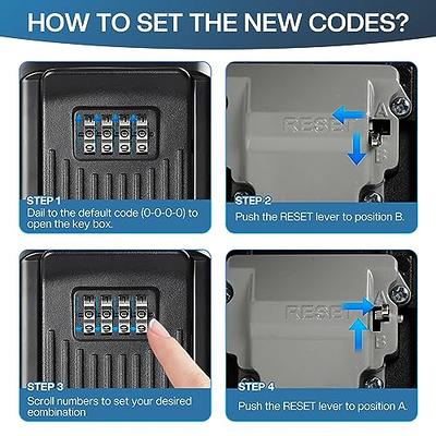 Key Lock Box for Outside - Rudy Run Wall Mount Lockbox for House Keys  Outdoor - Combination Key Hiders to Hide a Key - Waterproof Key Safe  Storage