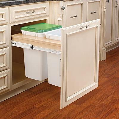 Hardware Resources Single 35-Quart Trash Bin Cabinet Pullout System - 1  Black Waste, Recycling Bins - Easy-Installation Black Ball-Bearing Garbage