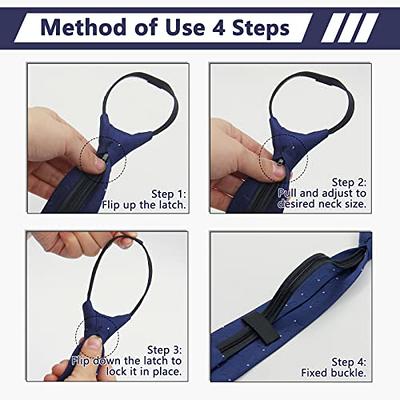 Mantieqingway 3.15'' Zipper Ties for Men Pre-tied Adjustable Black