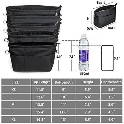 HyFanStr Purse Organizer Insert with Zipped Top for Tote Bag, Handbag  Shaper with 13 Pockets, Grey L - Yahoo Shopping