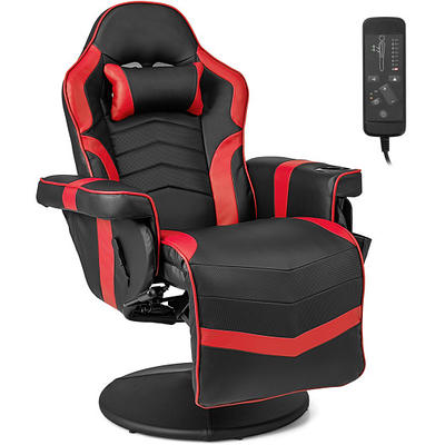 Soontrans Red Gaming Chair,Computer Chair with Massage Lumbar Support and  Headrest,Height Adjustment Desk Chair with High-Back,Red Rolling Gamer Chair  with Linkage Armrests(Ruby Red) - Yahoo Shopping