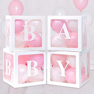 Amandir 143pcs Baby Boxes Pink Baby Shower Decorations for Girl, Rose Gold  Pink Balloons Garland Kit Baby Boxes with Letters (A-Z+Baby+Girl) for Baby