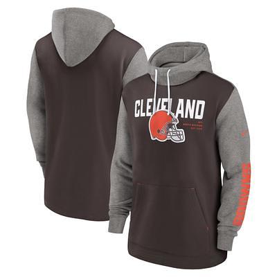 Nike Men's Cleveland Browns Athletic Long Sleeve Raglan T-Shirt - Grey & Brown - S (Small)